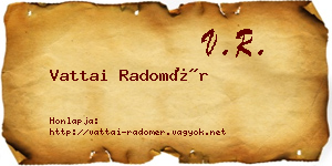 Vattai Radomér névjegykártya